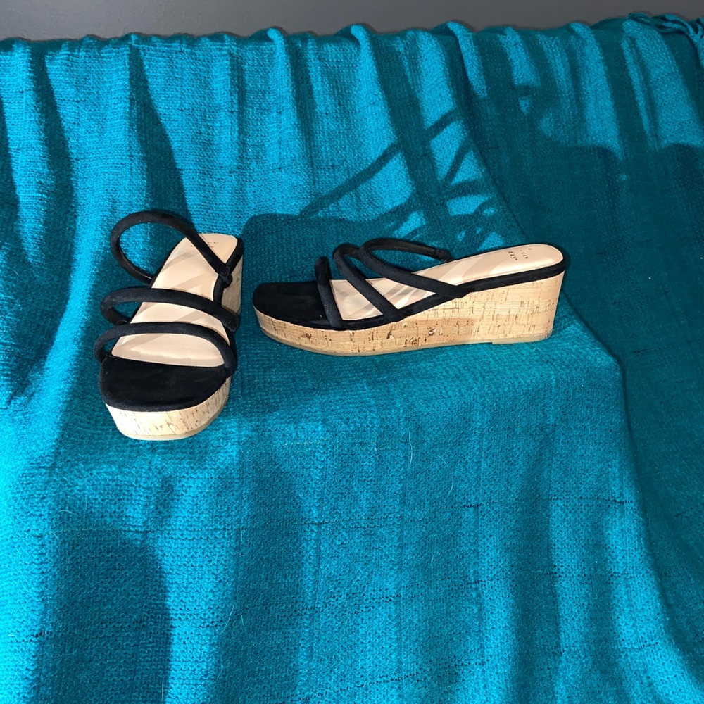 A New Day / Arrie strap wedges / Size 6.5 / black